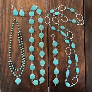 Faux Turquoise Beaded Jewelry Lot